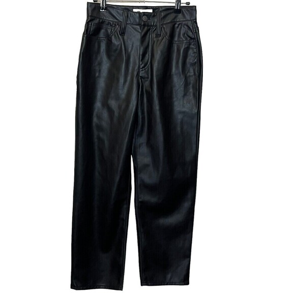 Madewell NWT Petite Perfect Vintage Jean Faux Leather Black Size 25P Straight - Picture 2 of 14